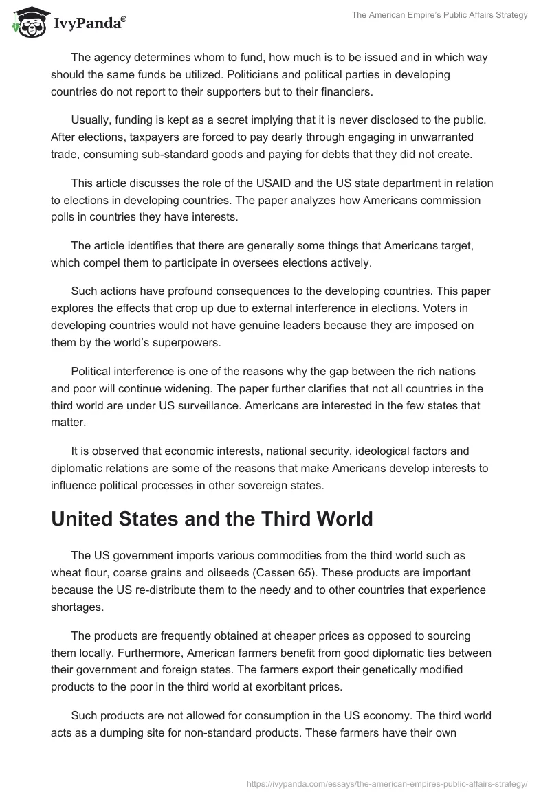 The American Empire’s Public Affairs Strategy. Page 2
