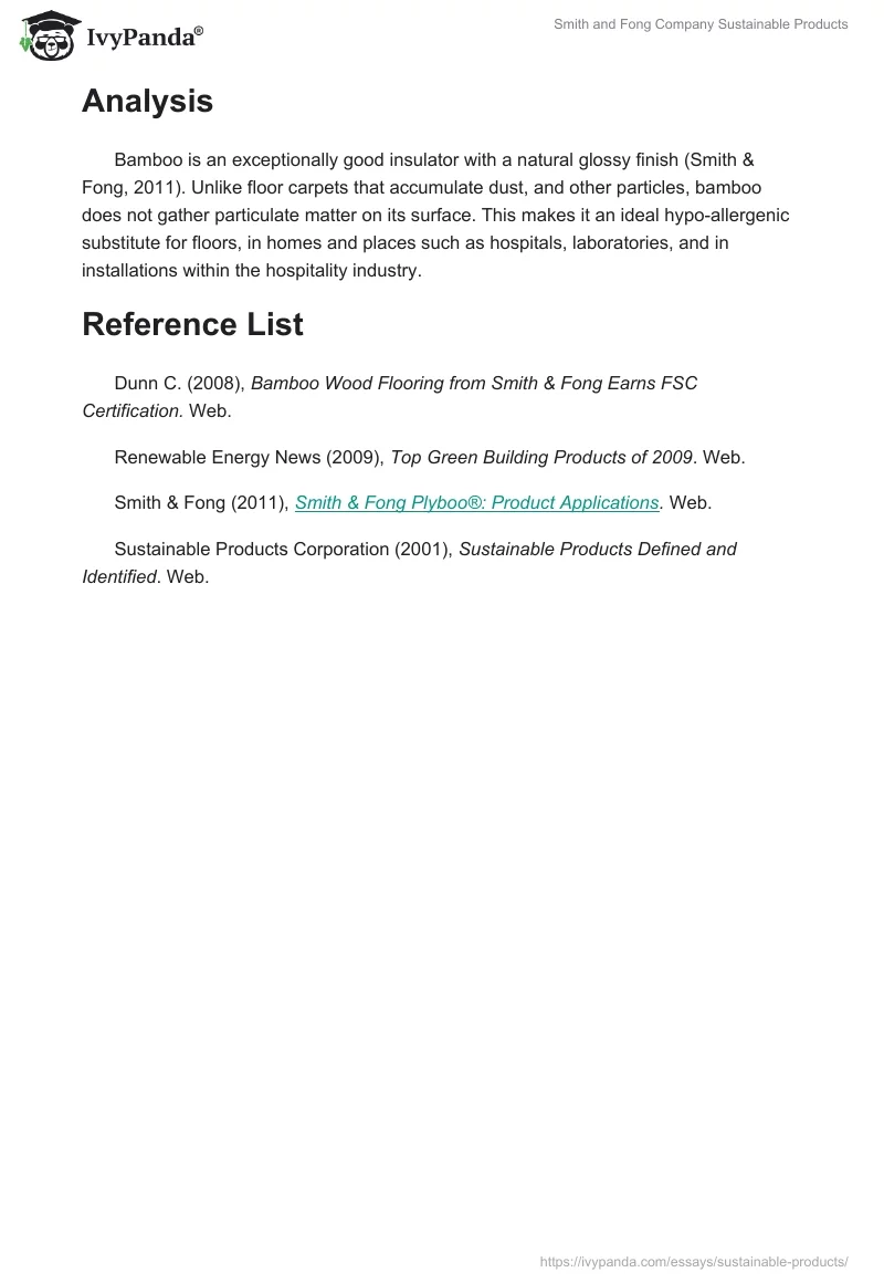 Smith and Fong Company Sustainable Products. Page 3