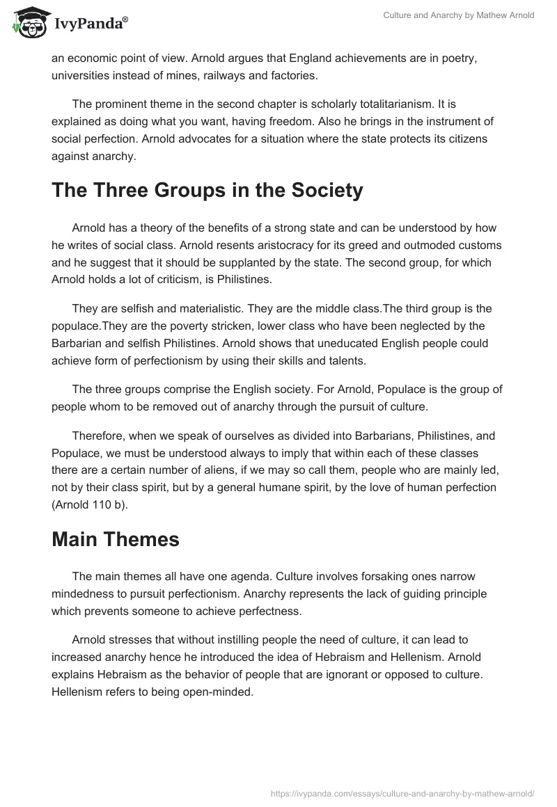 Culture and Anarchy by Mathew Arnold. Page 2