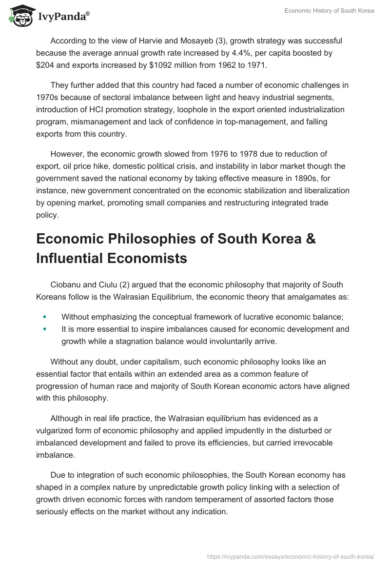 Economic History of South Korea. Page 2