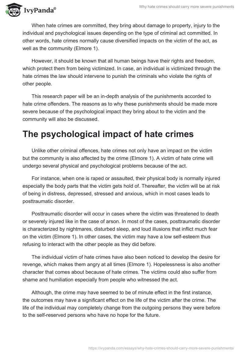Why Hate Crimes Should Carry More Severe Punishments. Page 2