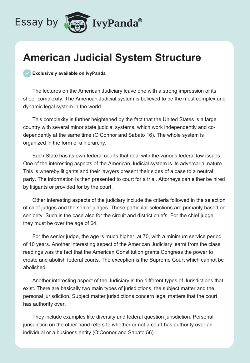 American Judicial System Structure. Page 1