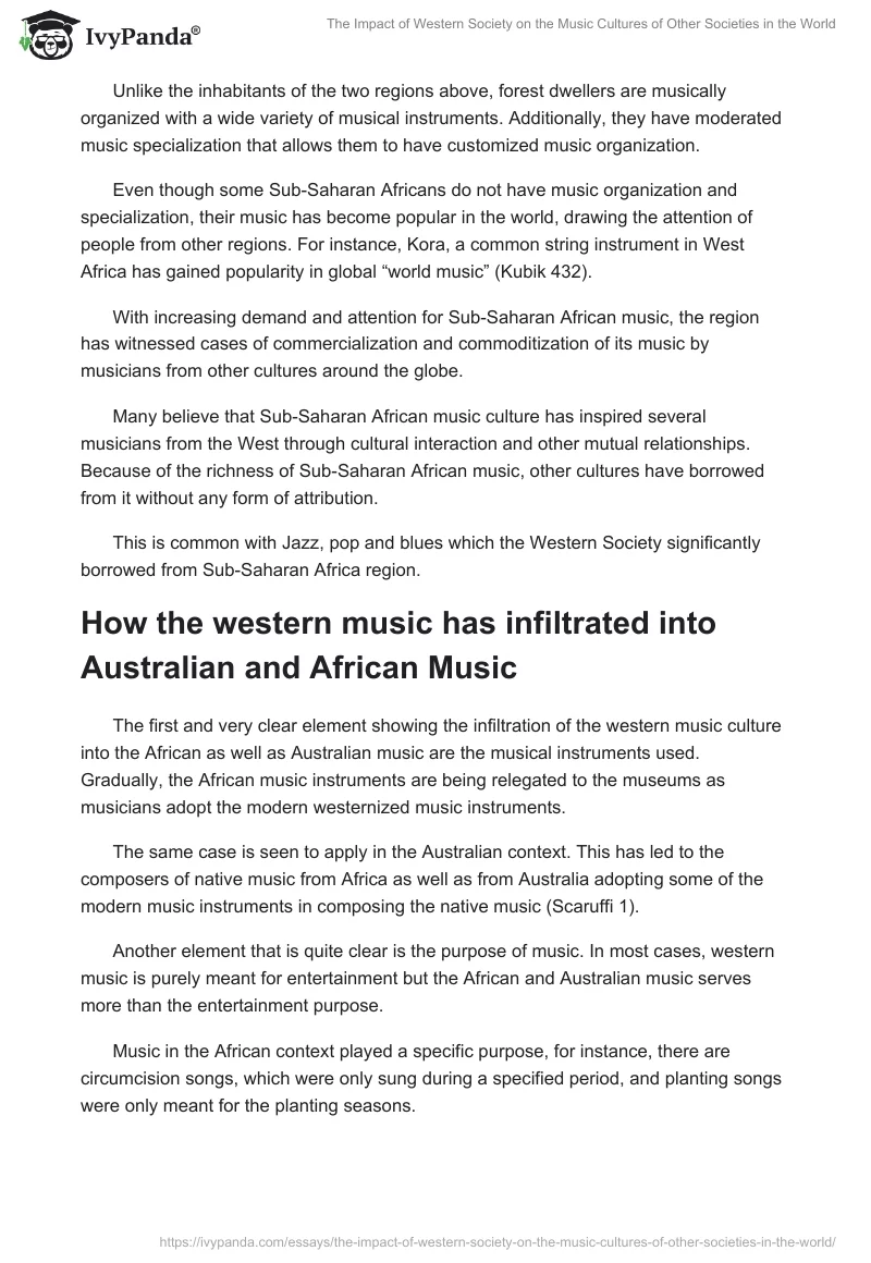 The Impact of Western Society on the Music Cultures of Other Societies in the World. Page 4