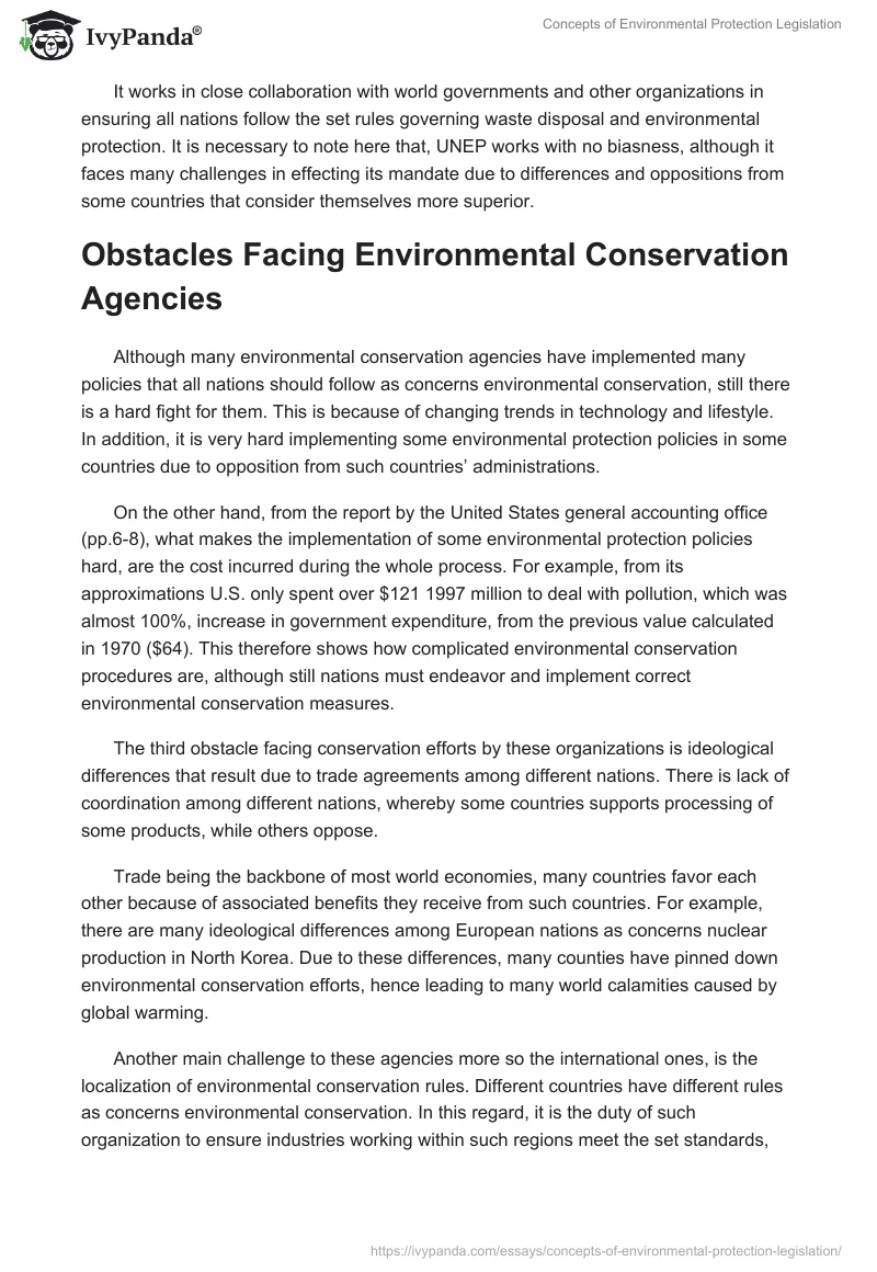 Concepts of Environmental Protection Legislation. Page 4