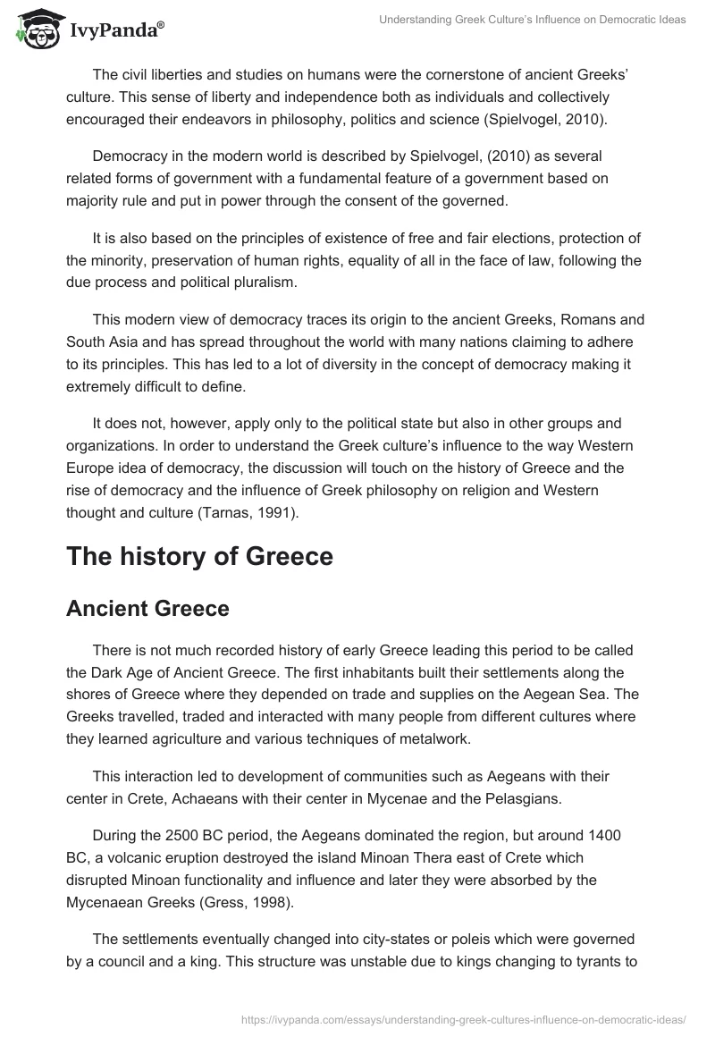 Understanding Greek Culture’s Influence on Democratic Ideas. Page 2
