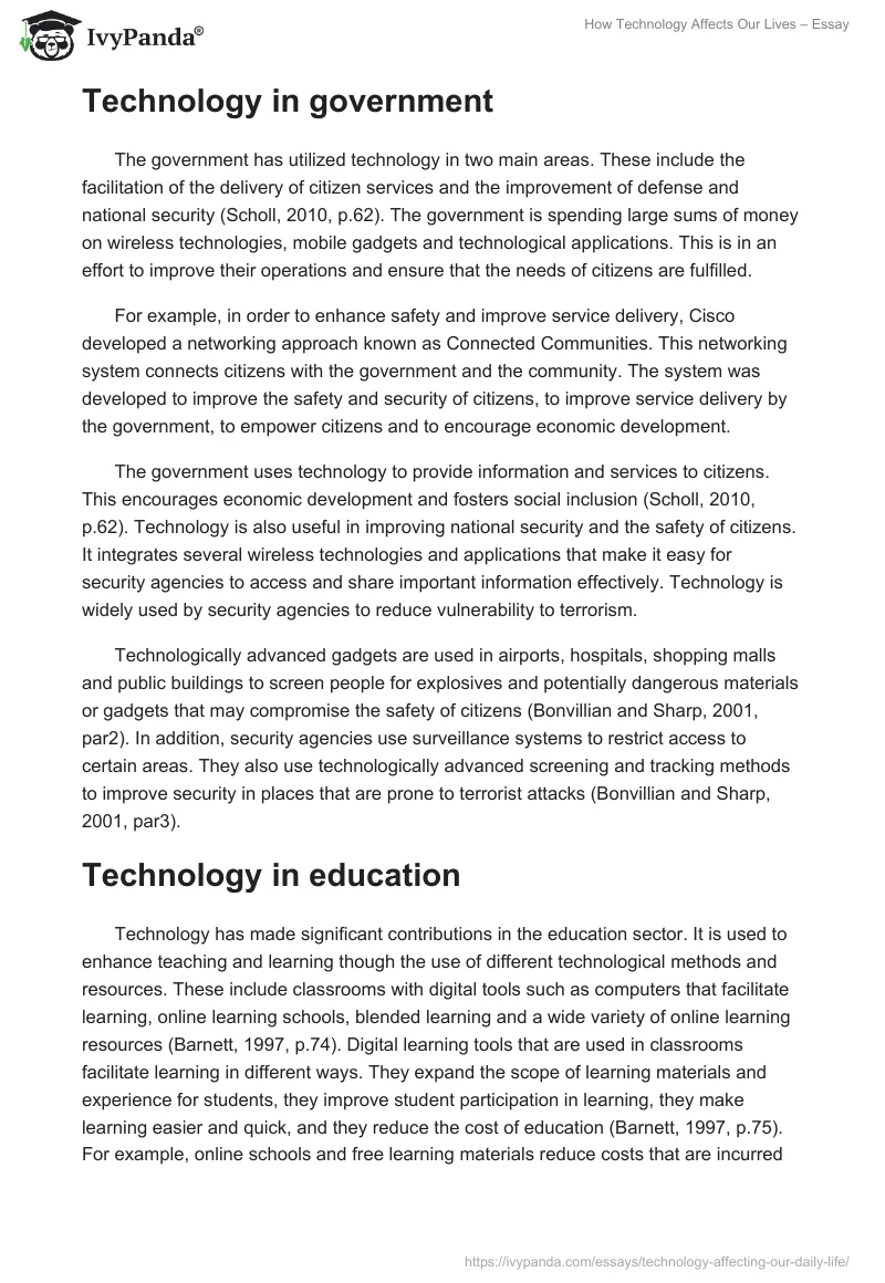 How Technology Affects Our Lives – Essay. Page 4