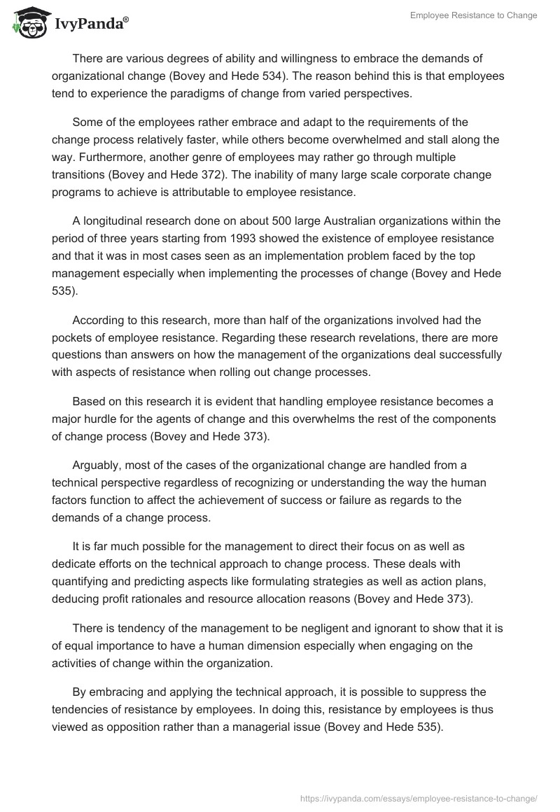 Employee Resistance to Change. Page 5