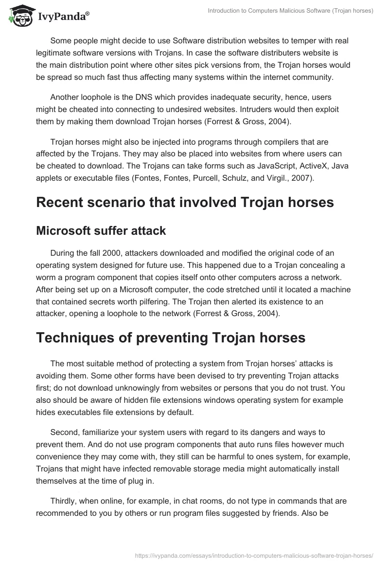 Introduction to Computers Malicious Software (Trojan Horses). Page 2
