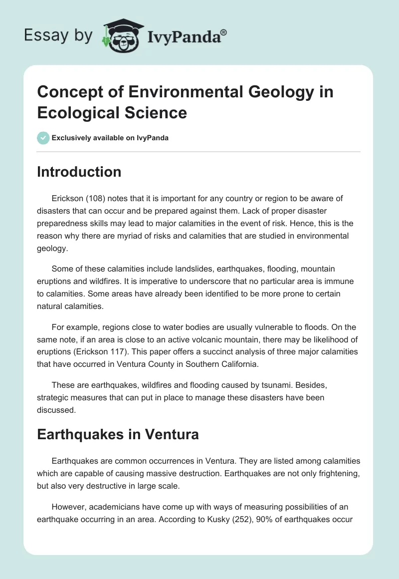 Concept of Environmental Geology in Ecological Science. Page 1