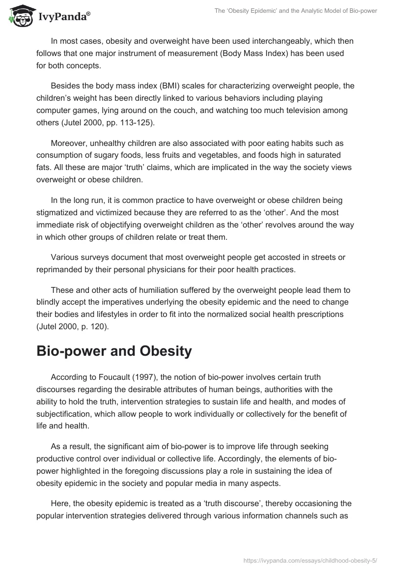 The ‘Obesity Epidemic’ and the Analytic Model of Bio-Power. Page 2