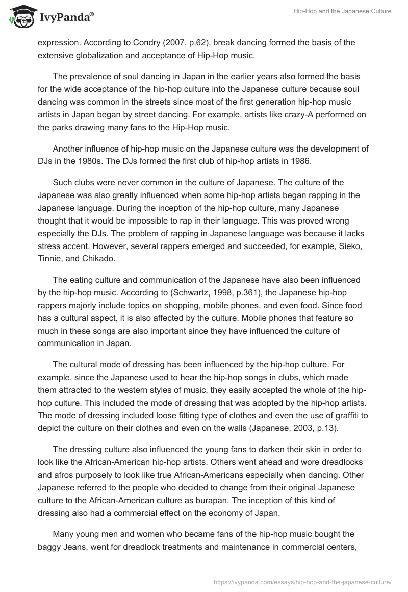 Hip-Hop and the Japanese Culture. Page 2