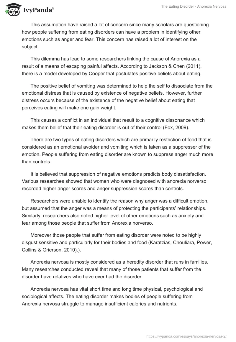 The Eating Disorder - Anorexia Nervosa. Page 3