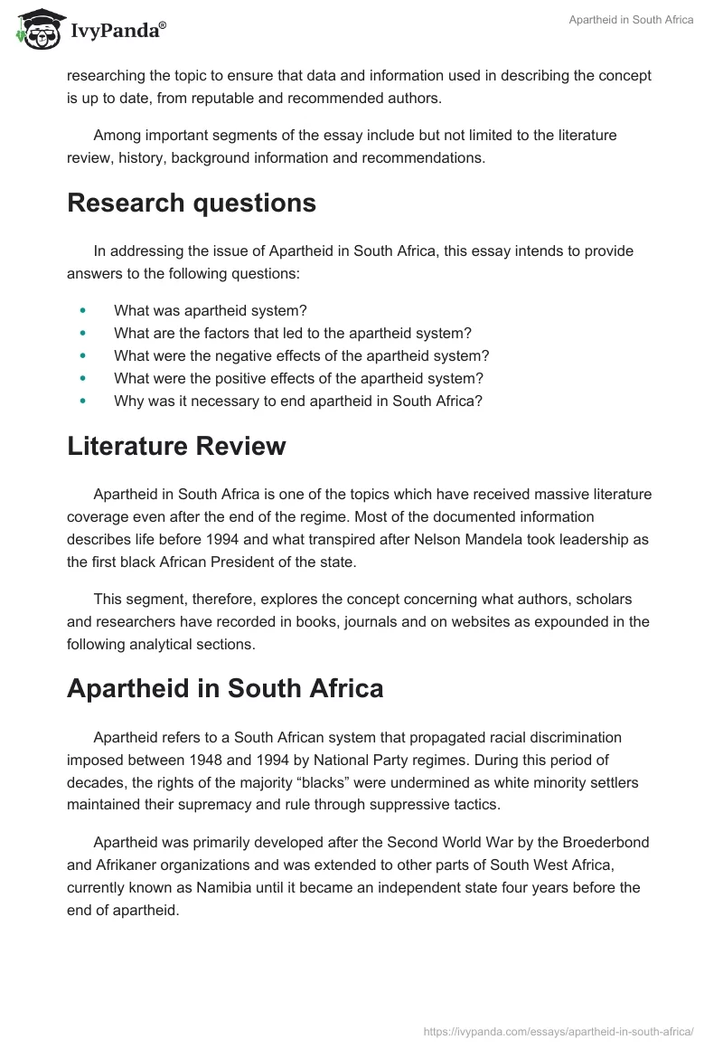 Apartheid in South Africa. Page 2