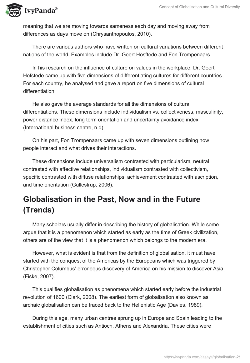 Concept of Globalisation and Cultural Diversity. Page 3