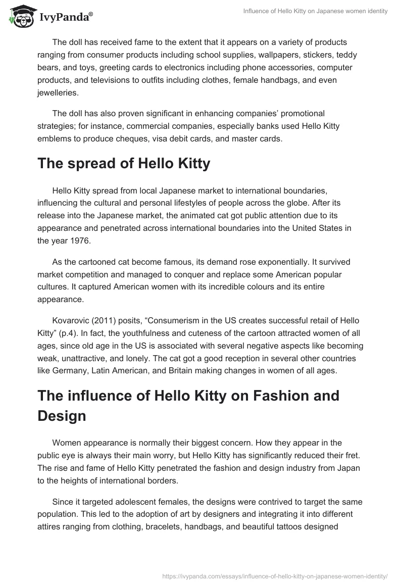 Influence of Hello Kitty on Japanese women identity. Page 2