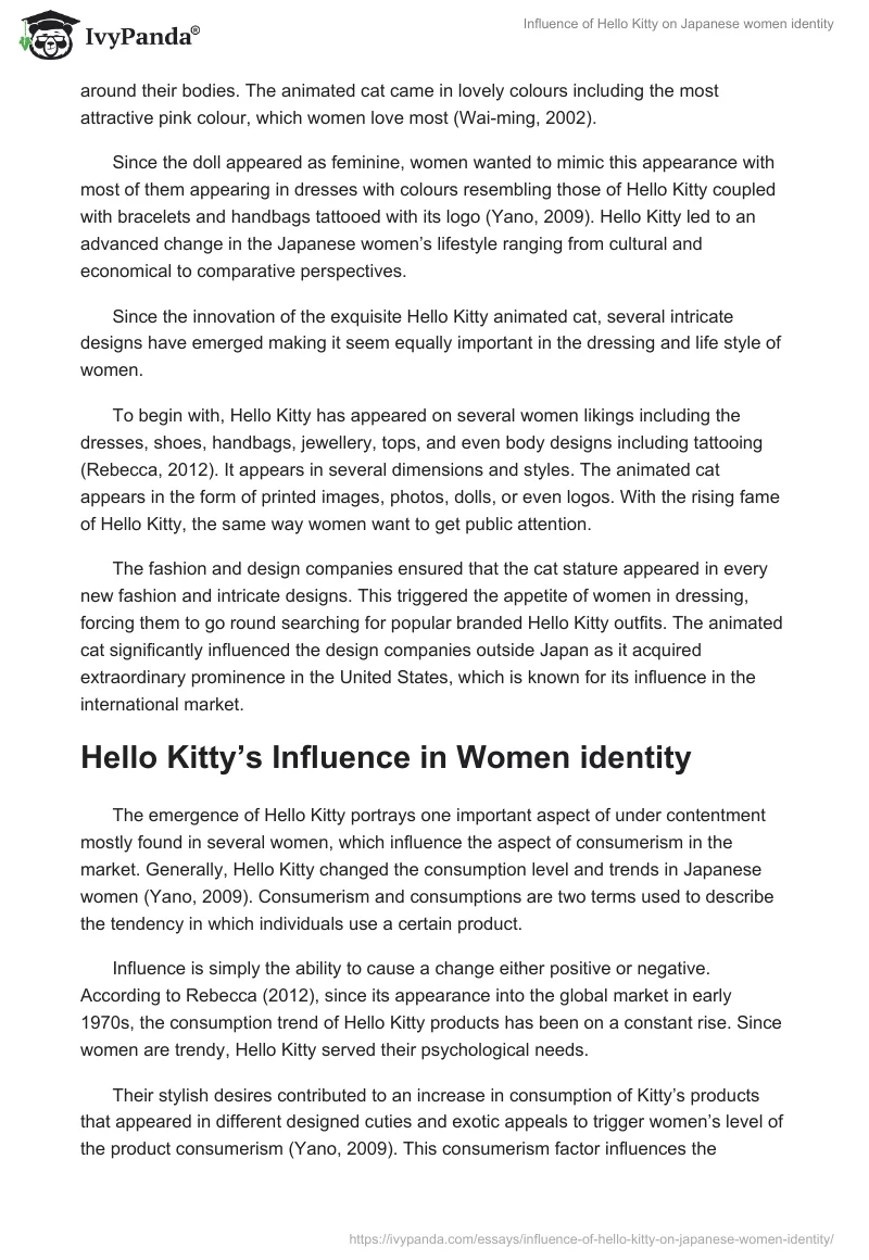 Influence of Hello Kitty on Japanese women identity. Page 3