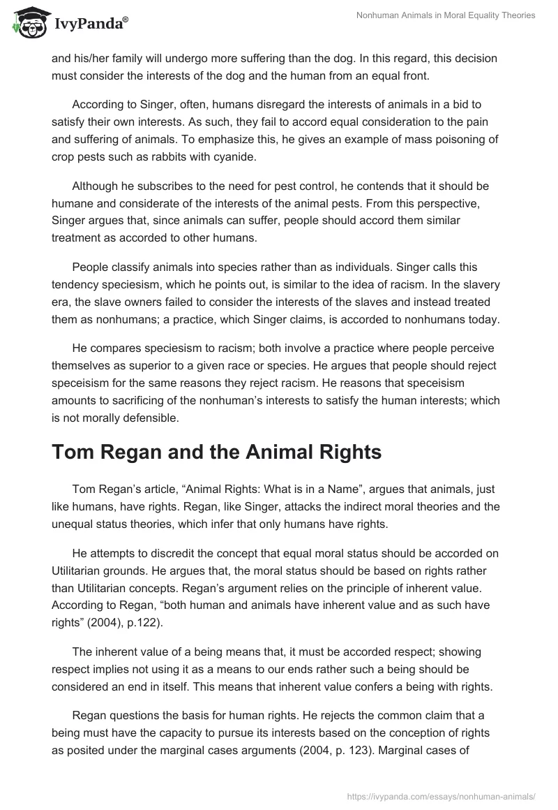 Nonhuman Animals in Moral Equality Theories. Page 3