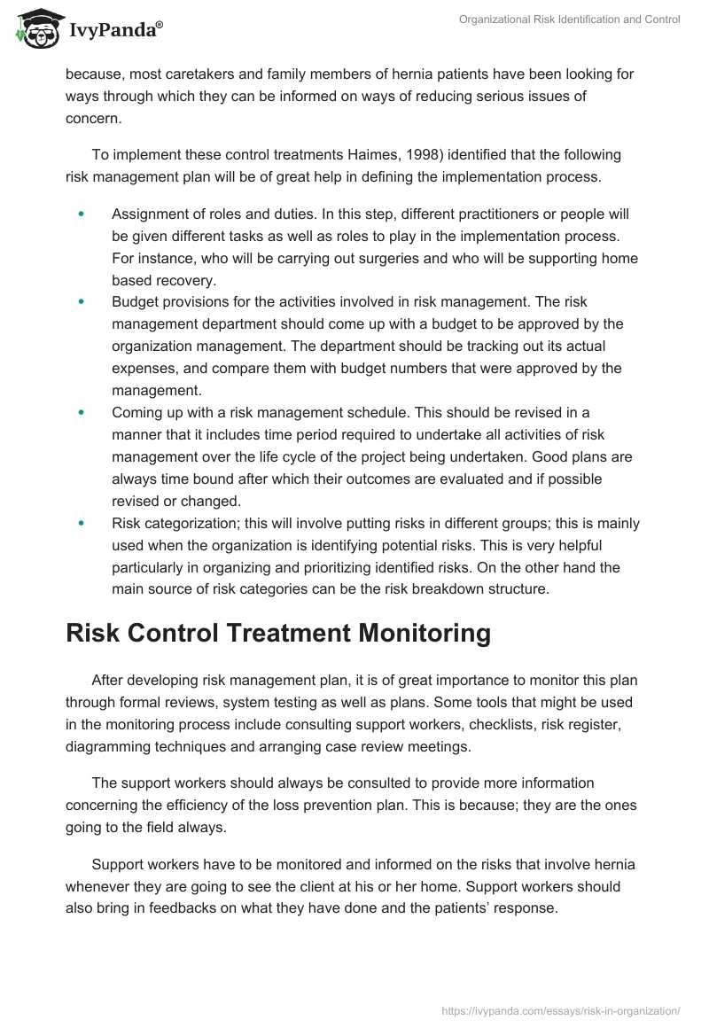 Organizational Risk Identification and Control. Page 4