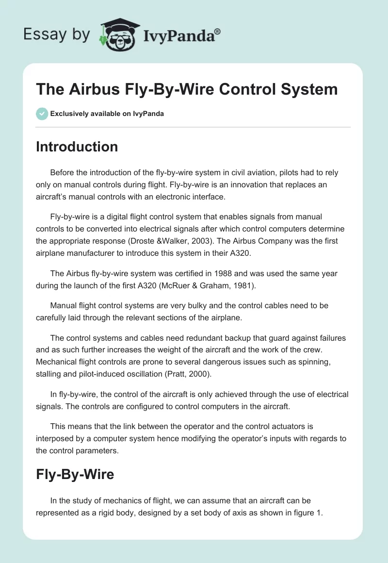 The Airbus Fly-By-Wire Control System. Page 1