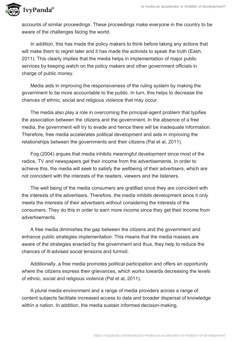 Is media an accelerator or inhibitor of development?. Page 2