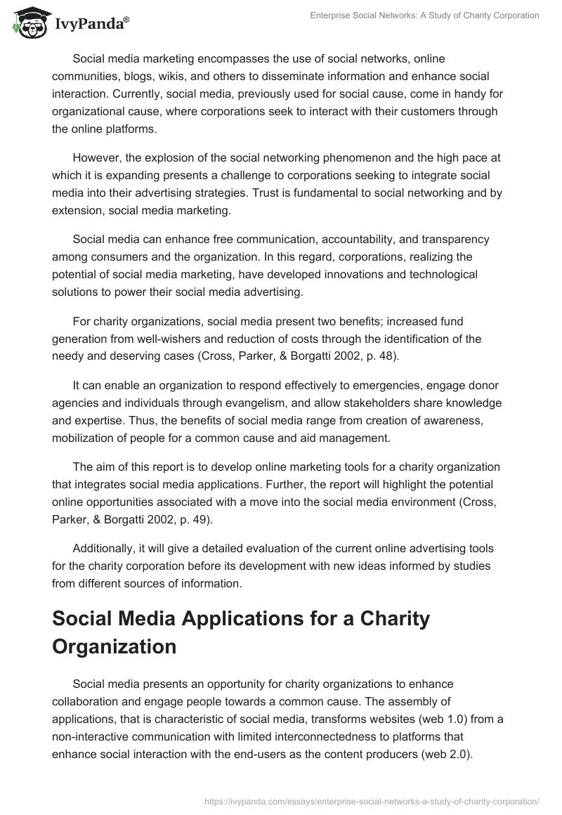 Enterprise Social Networks: A Study of Charity Corporation. Page 2