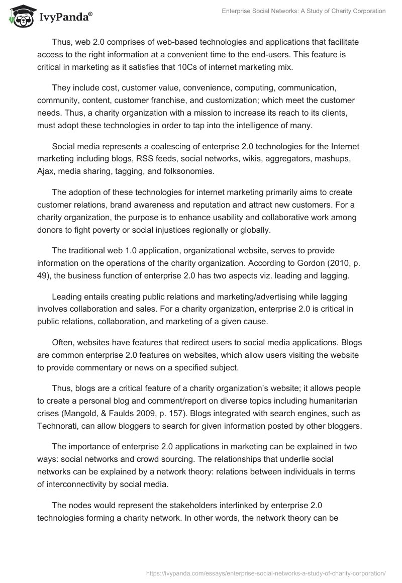 Enterprise Social Networks: A Study of Charity Corporation. Page 3
