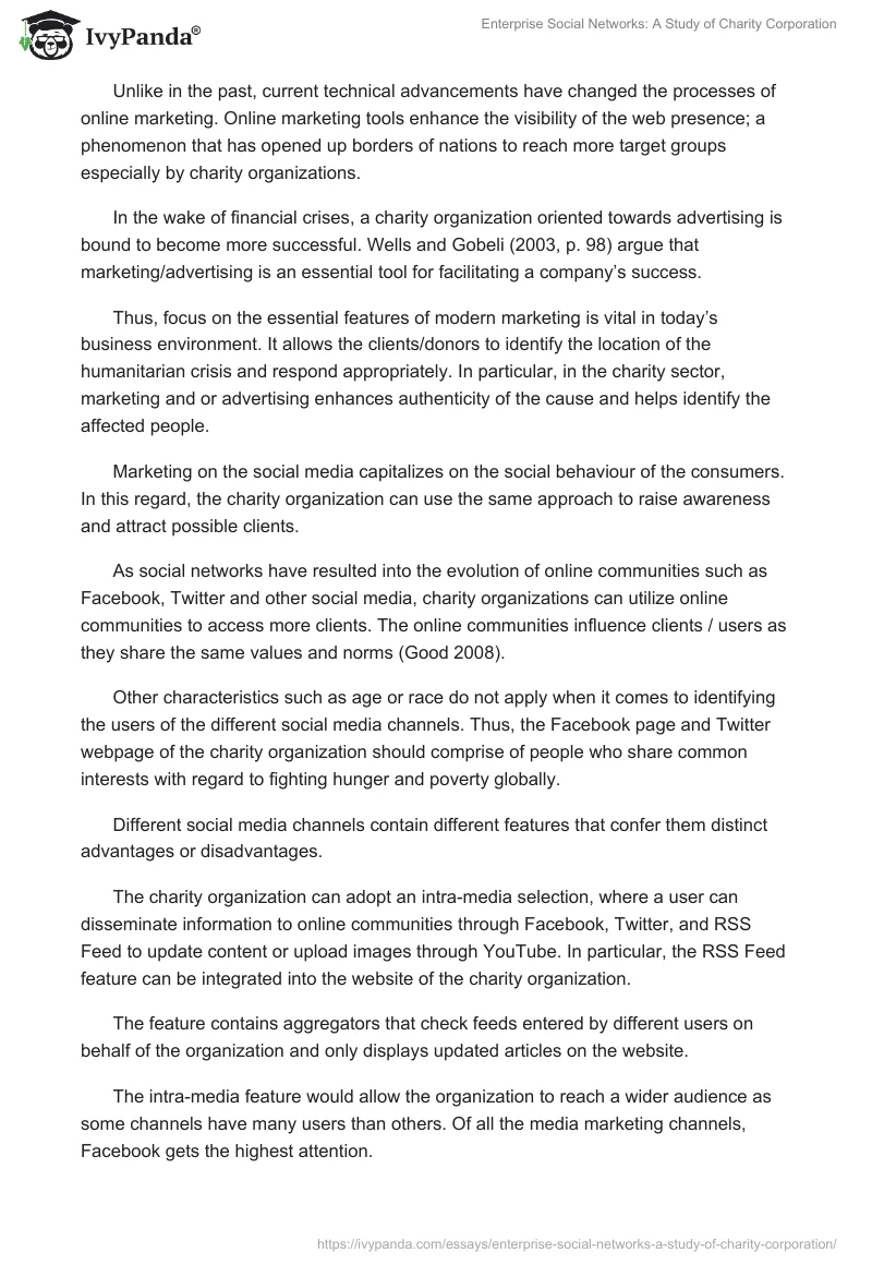 Enterprise Social Networks: A Study of Charity Corporation. Page 5