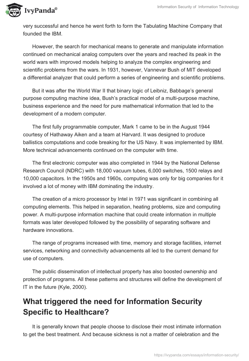 Information Security of  Information Technology. Page 3