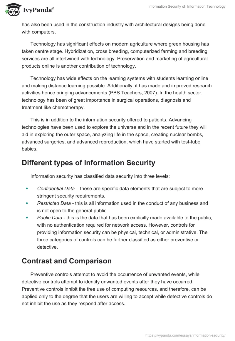 Information Security of  Information Technology. Page 5
