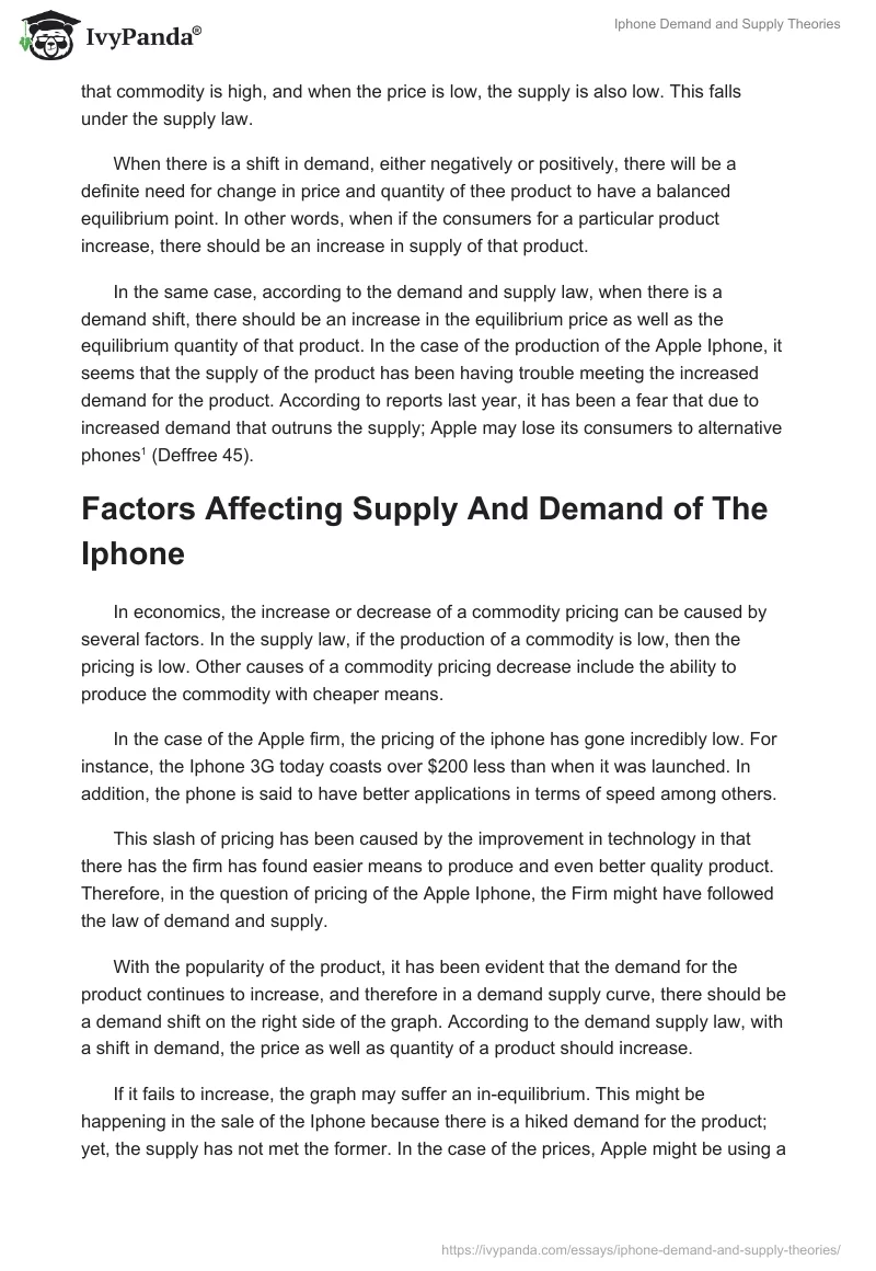Iphone Demand and Supply Theories. Page 2