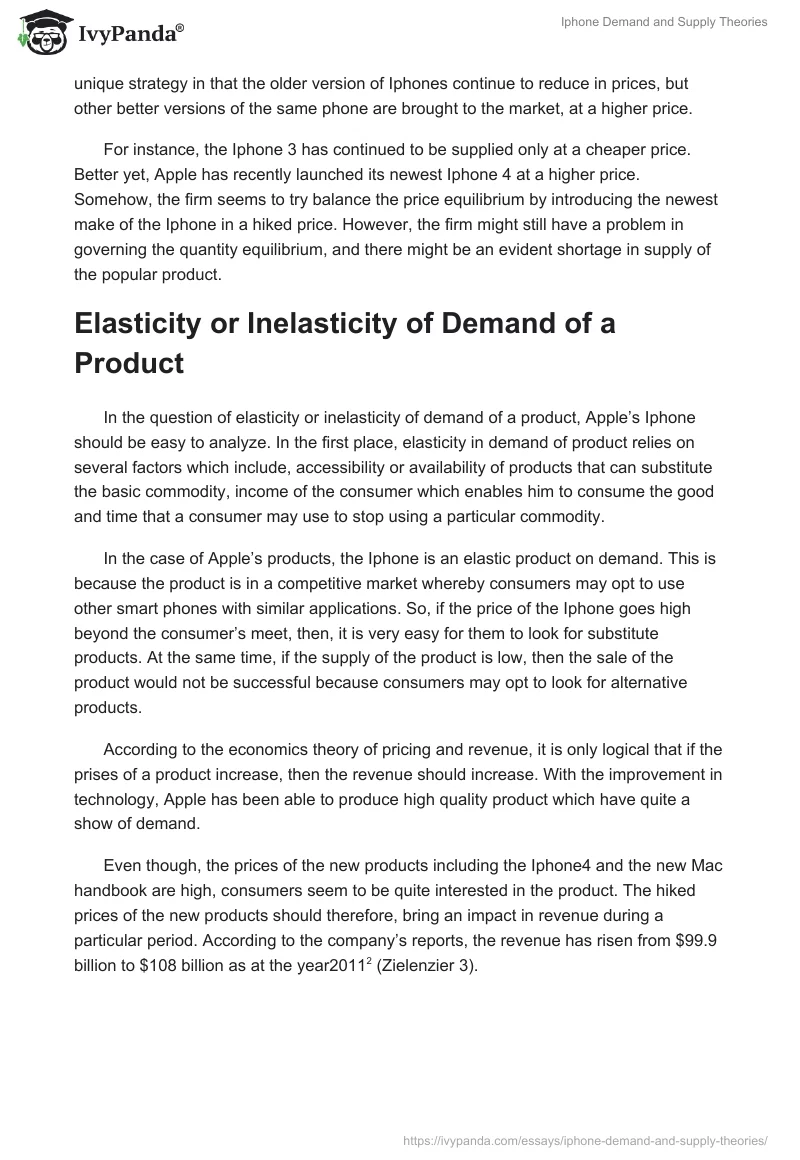 Iphone Demand and Supply Theories. Page 3