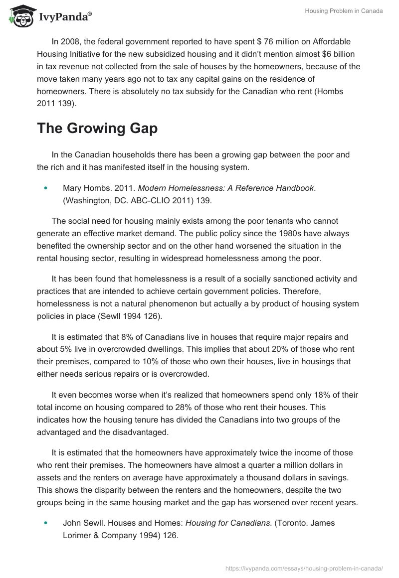 Housing Problem in Canada. Page 4