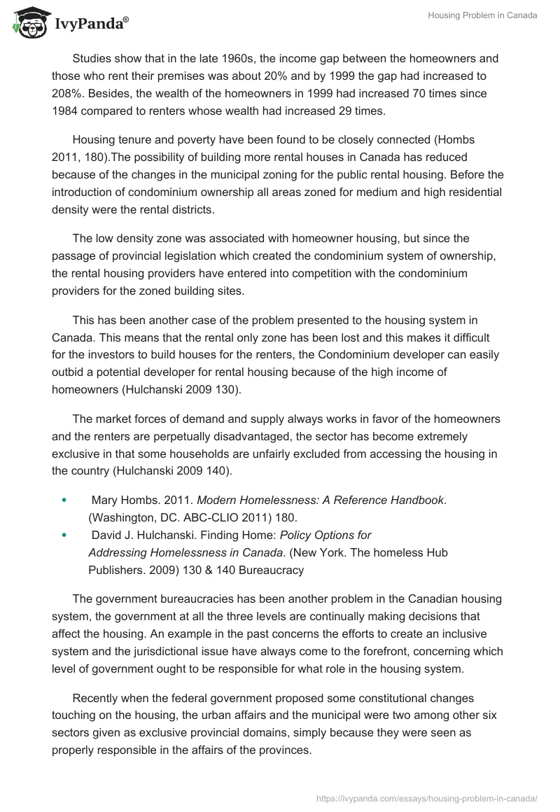Housing Problem in Canada. Page 5