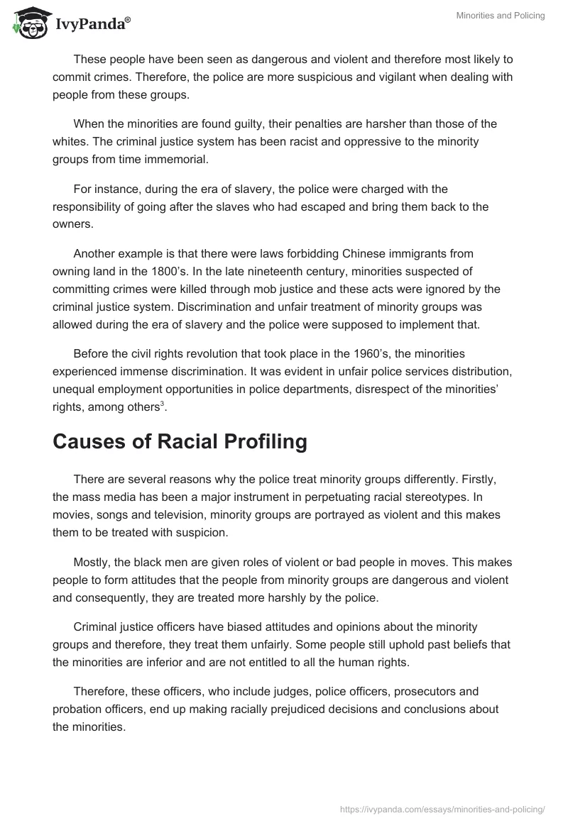 Minorities and Policing. Page 3