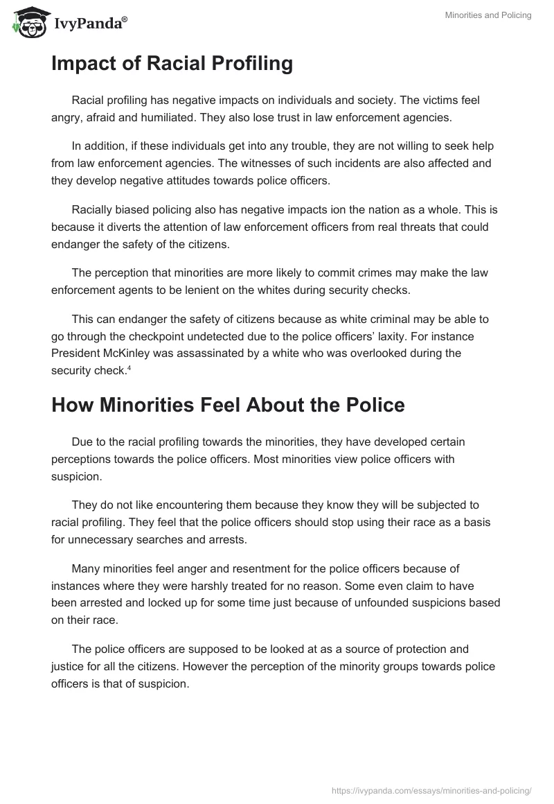 Minorities and Policing. Page 4