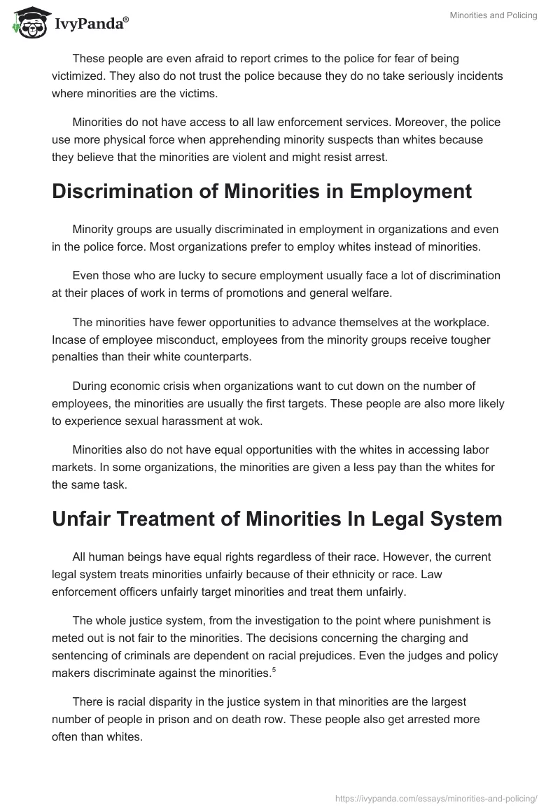 Minorities and Policing. Page 5