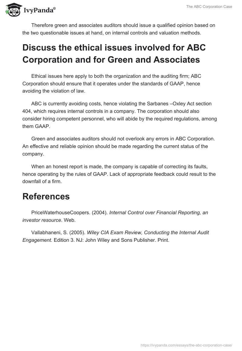 The ABC Corporation Case. Page 3