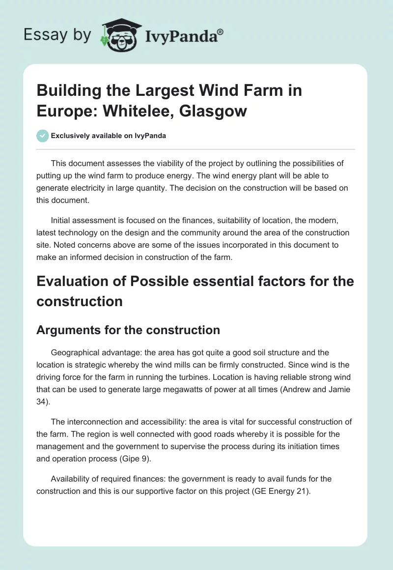 Building the Largest Wind Farm in Europe: Whitelee, Glasgow. Page 1