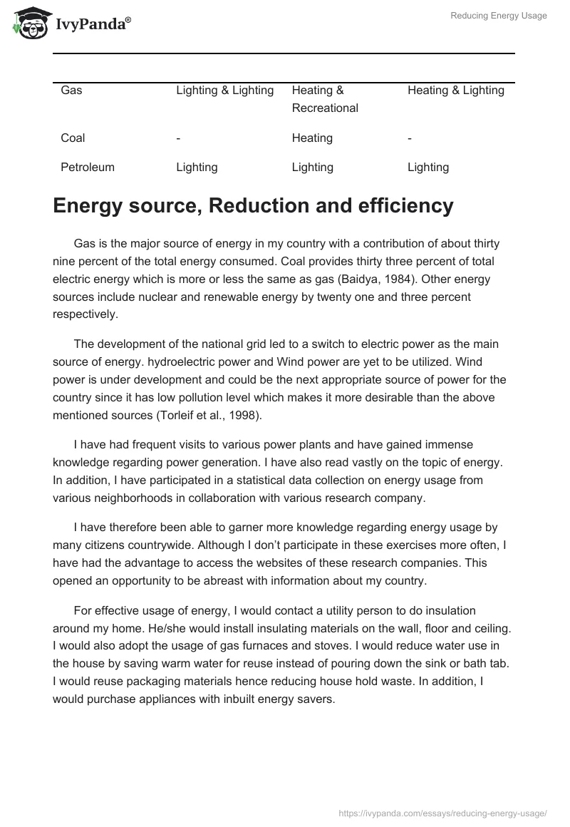 Reducing Energy Usage. Page 2
