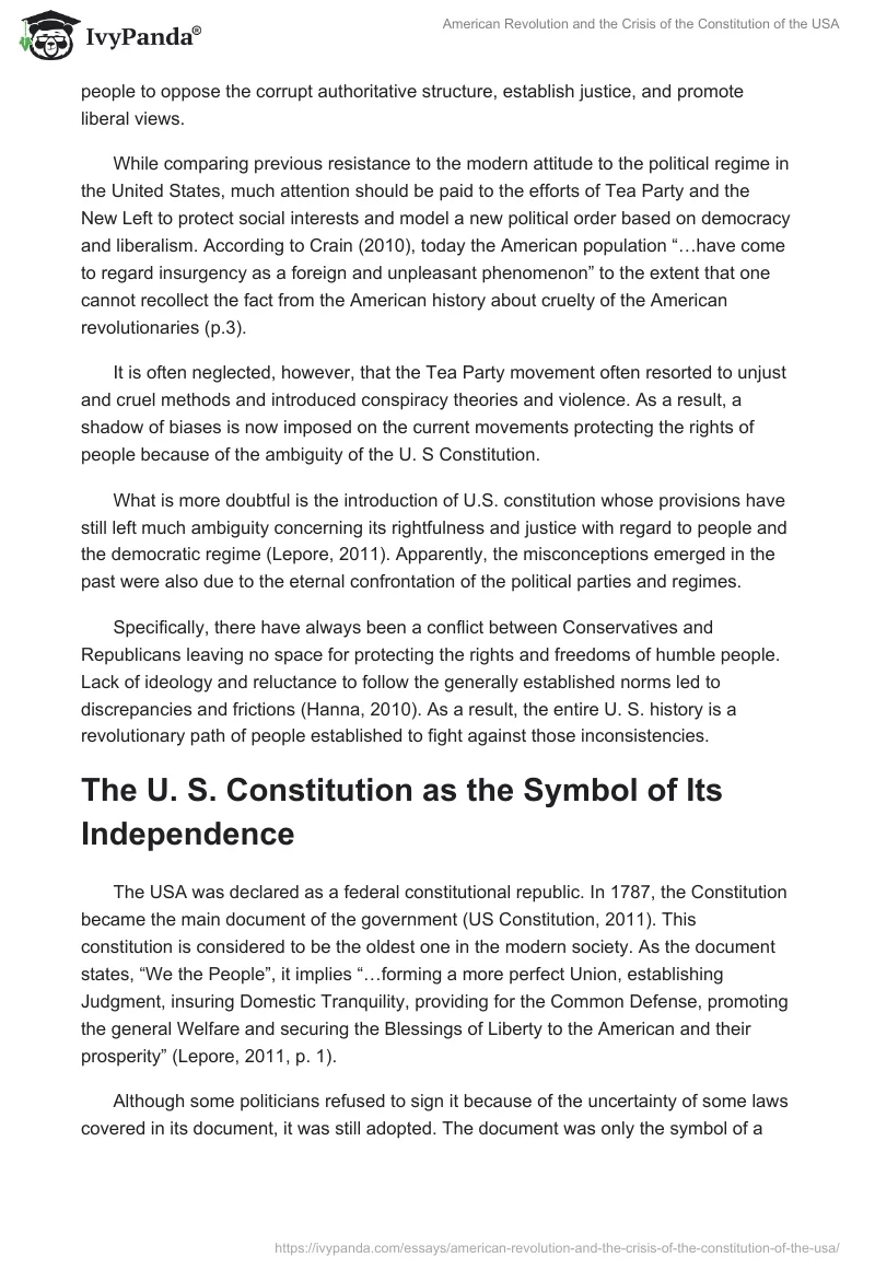 American Revolution and the Crisis of the Constitution of the USA. Page 2