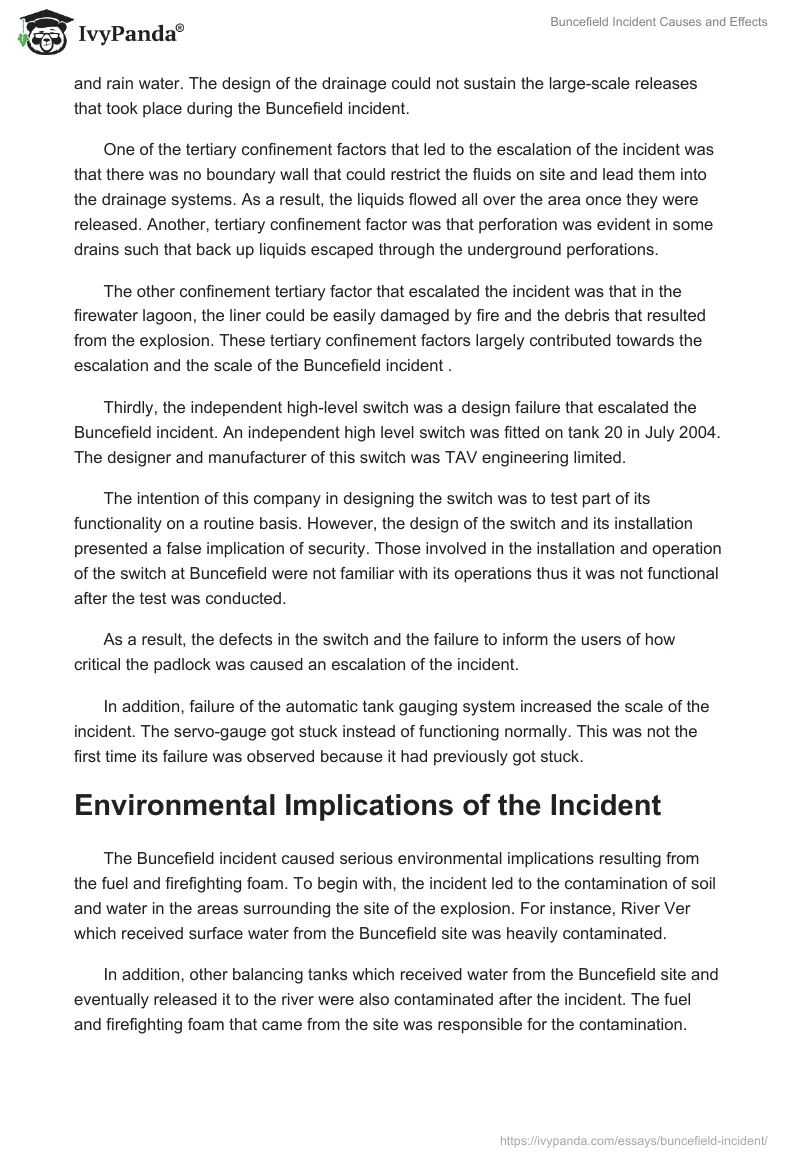 Buncefield Incident Causes and Effects. Page 3