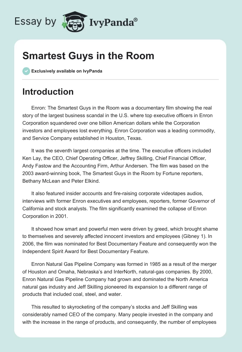Smartest Guys in the Room. Page 1