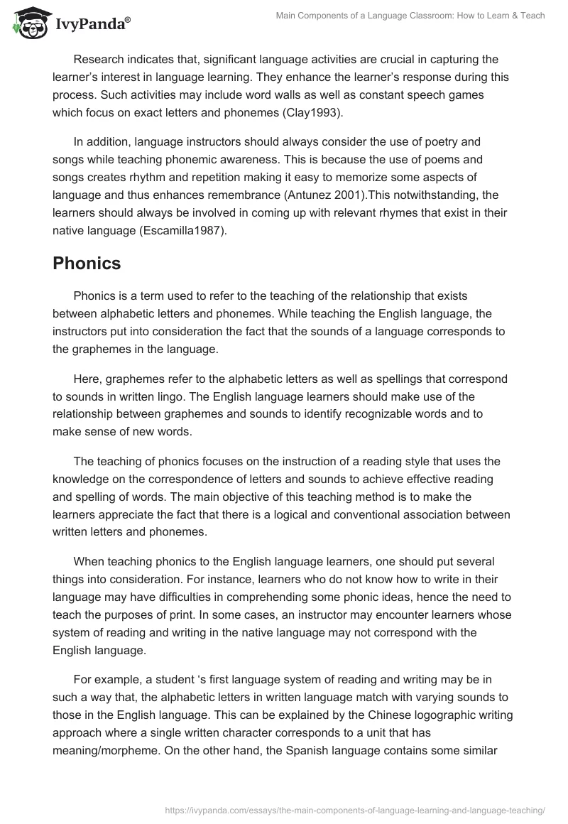 Main Components of a Language Classroom: How to Learn & Teach. Page 5