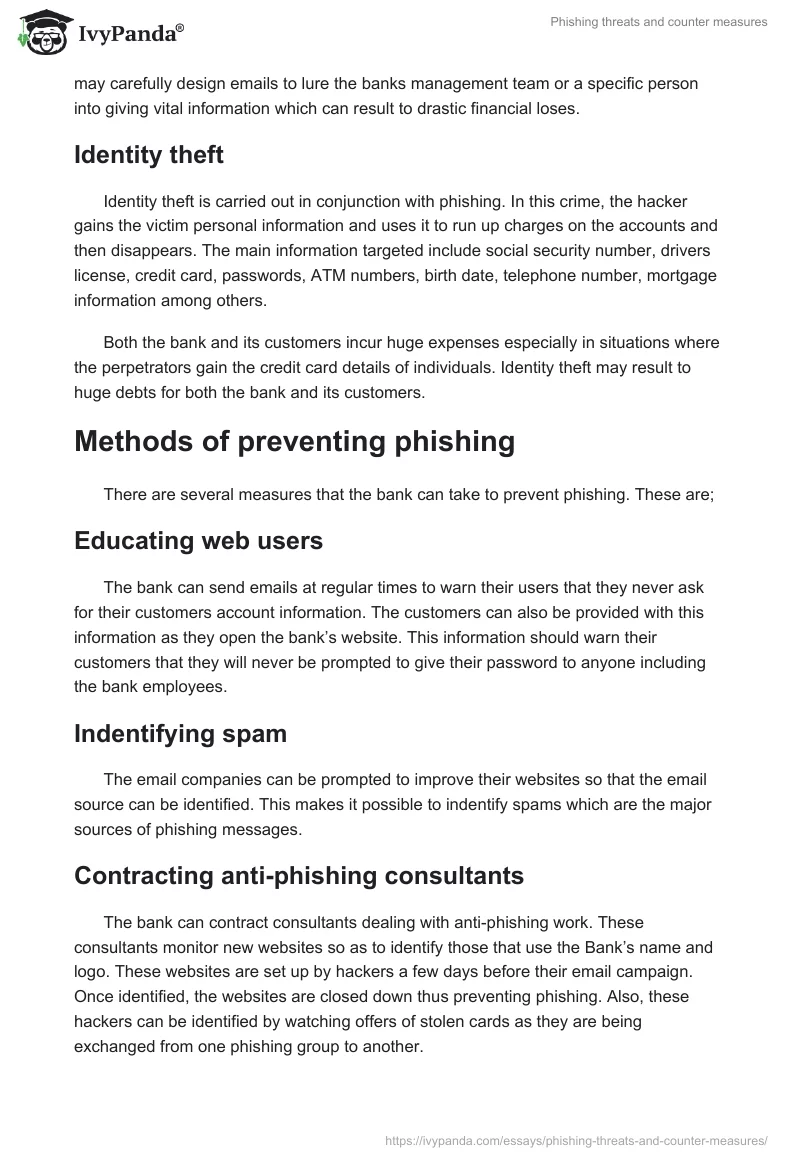 Phishing threats and counter measures. Page 2