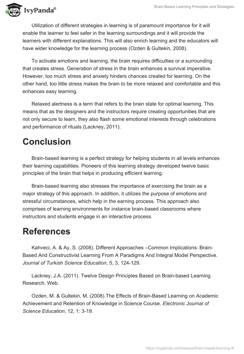 Brain-Based Learning Principles and Strategies. Page 3