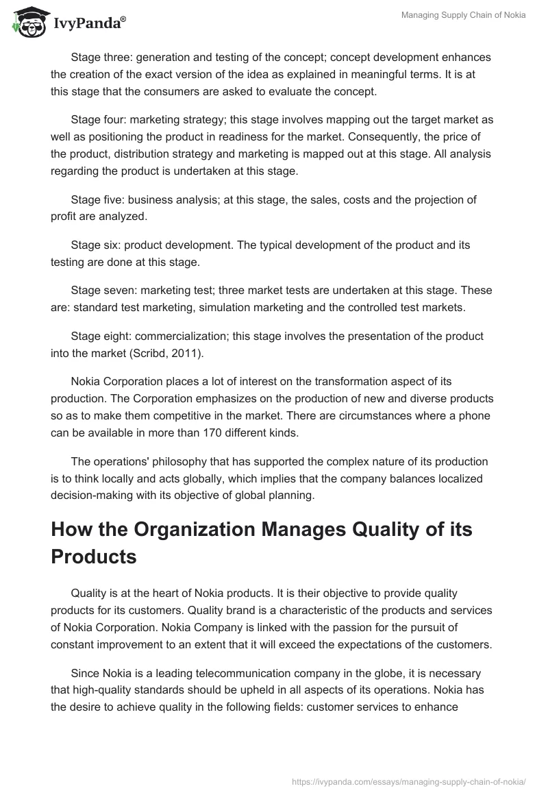 Managing Supply Chain of Nokia. Page 5