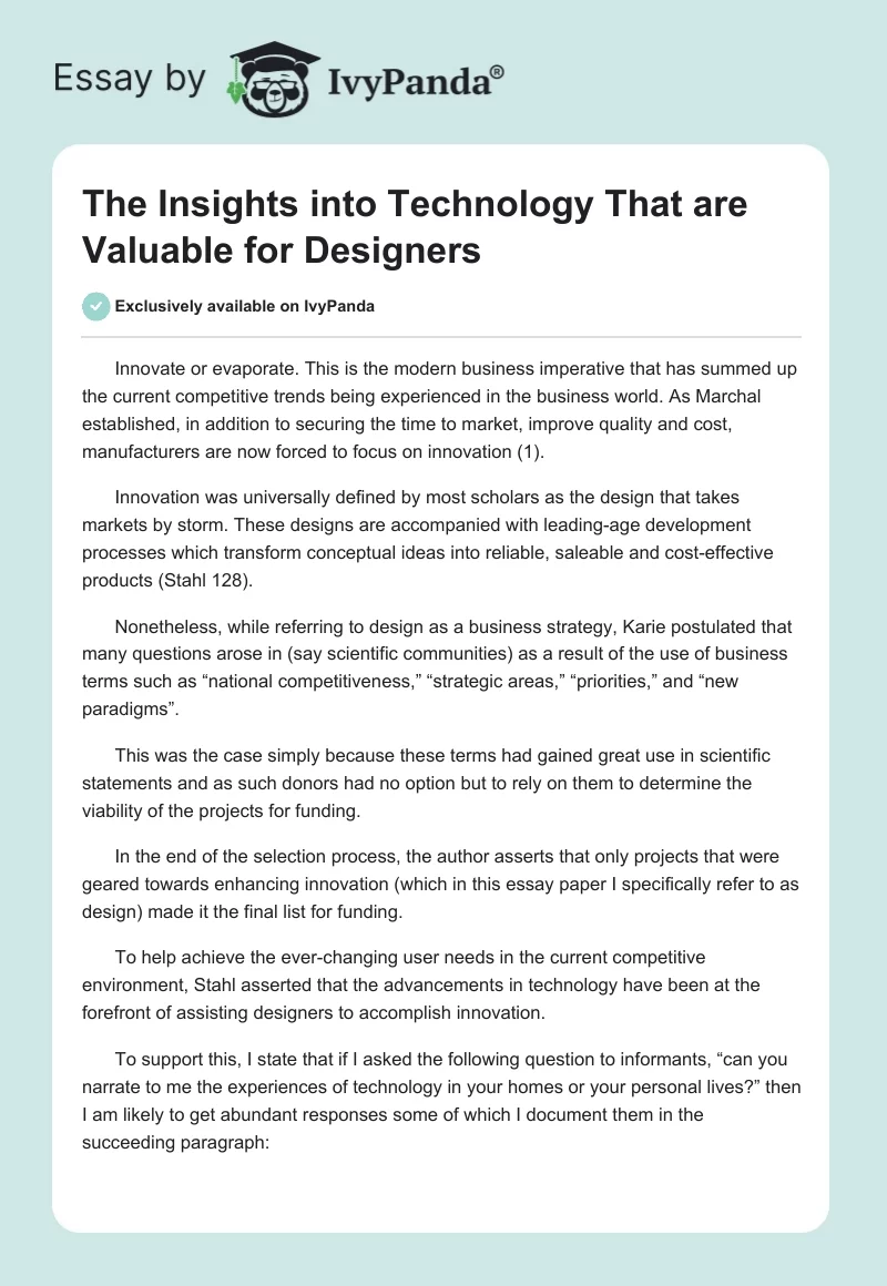 The Insights into Technology That are Valuable for Designers. Page 1