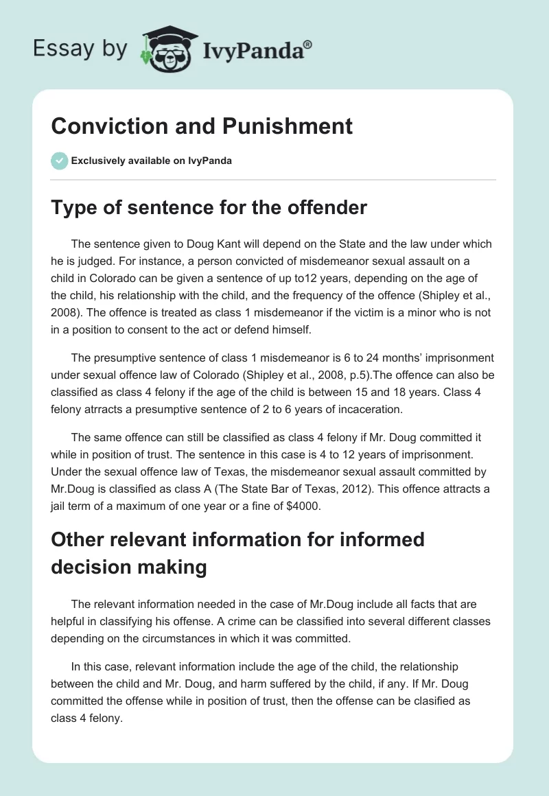 Conviction and Punishment. Page 1