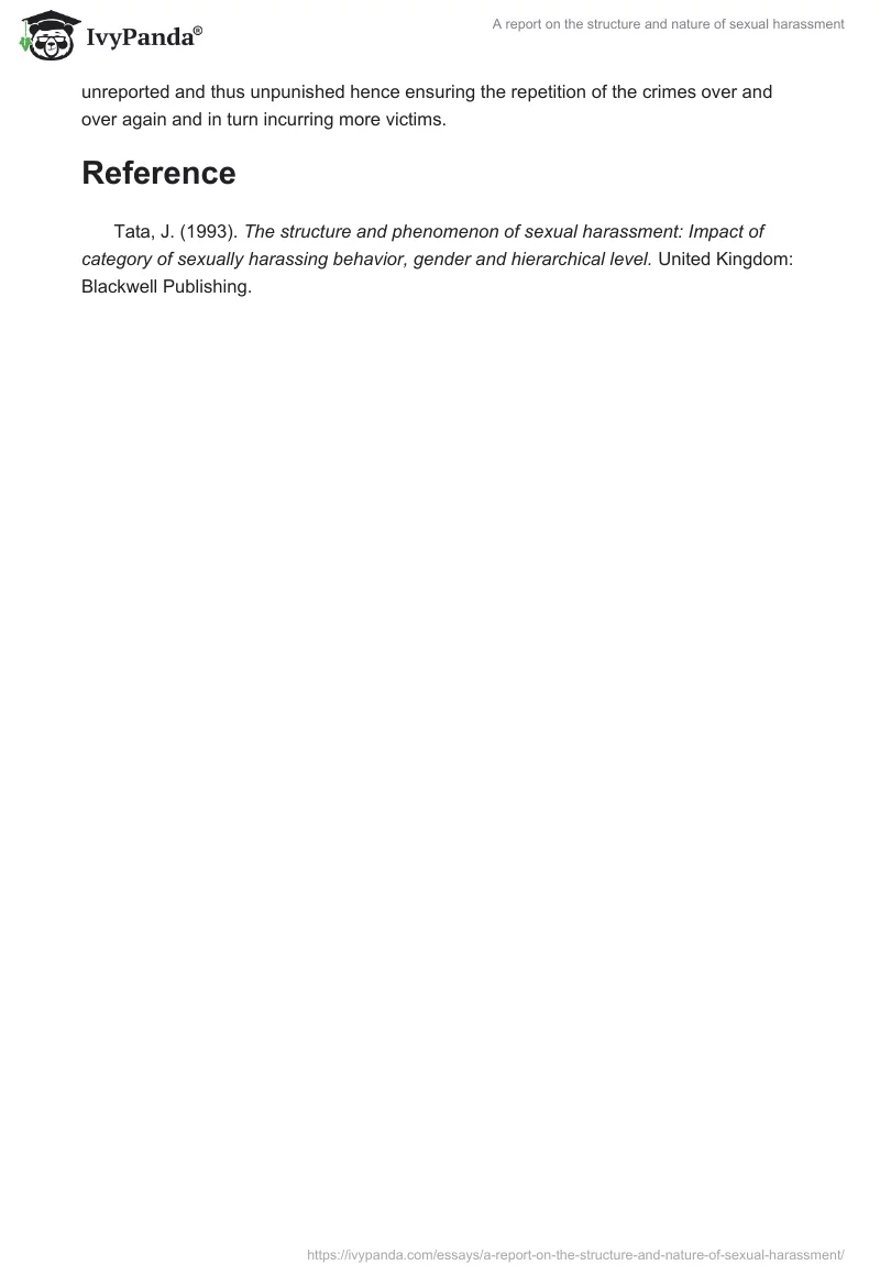 A report on the structure and nature of sexual harassment. Page 4