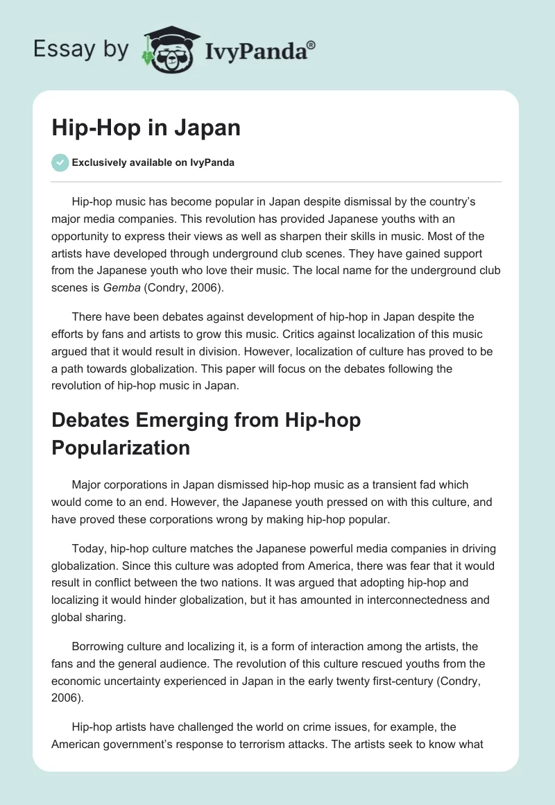 Hip-Hop in Japan. Page 1